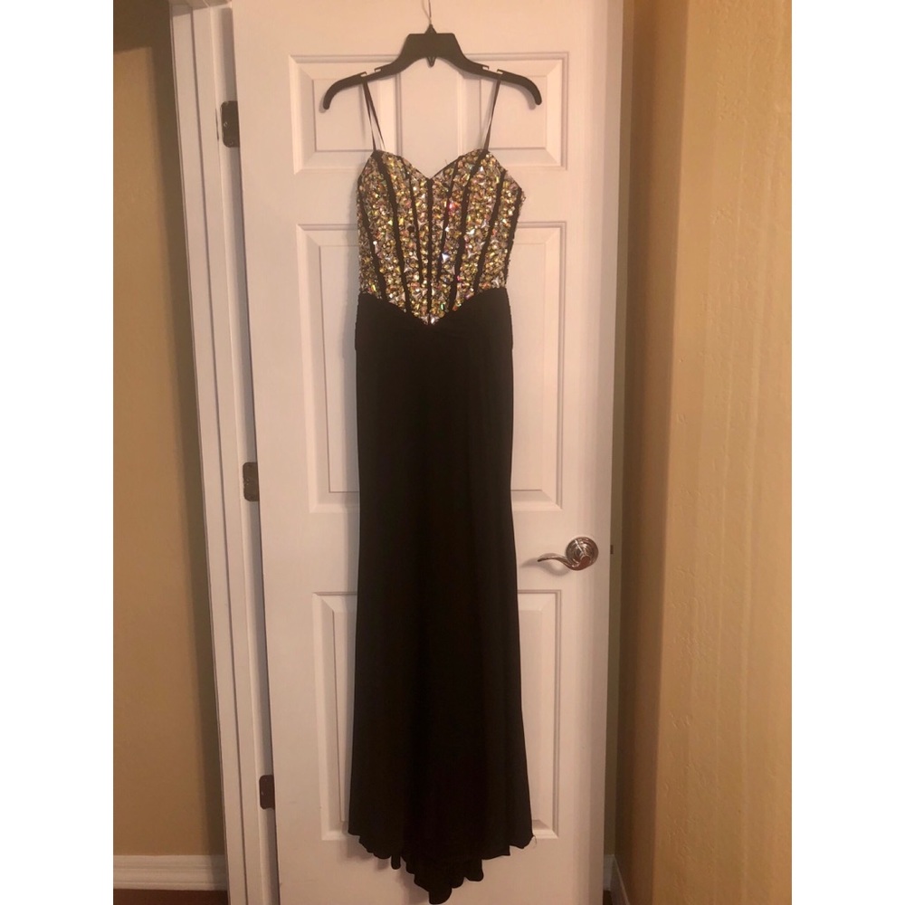 Black Sequin Gown Dress